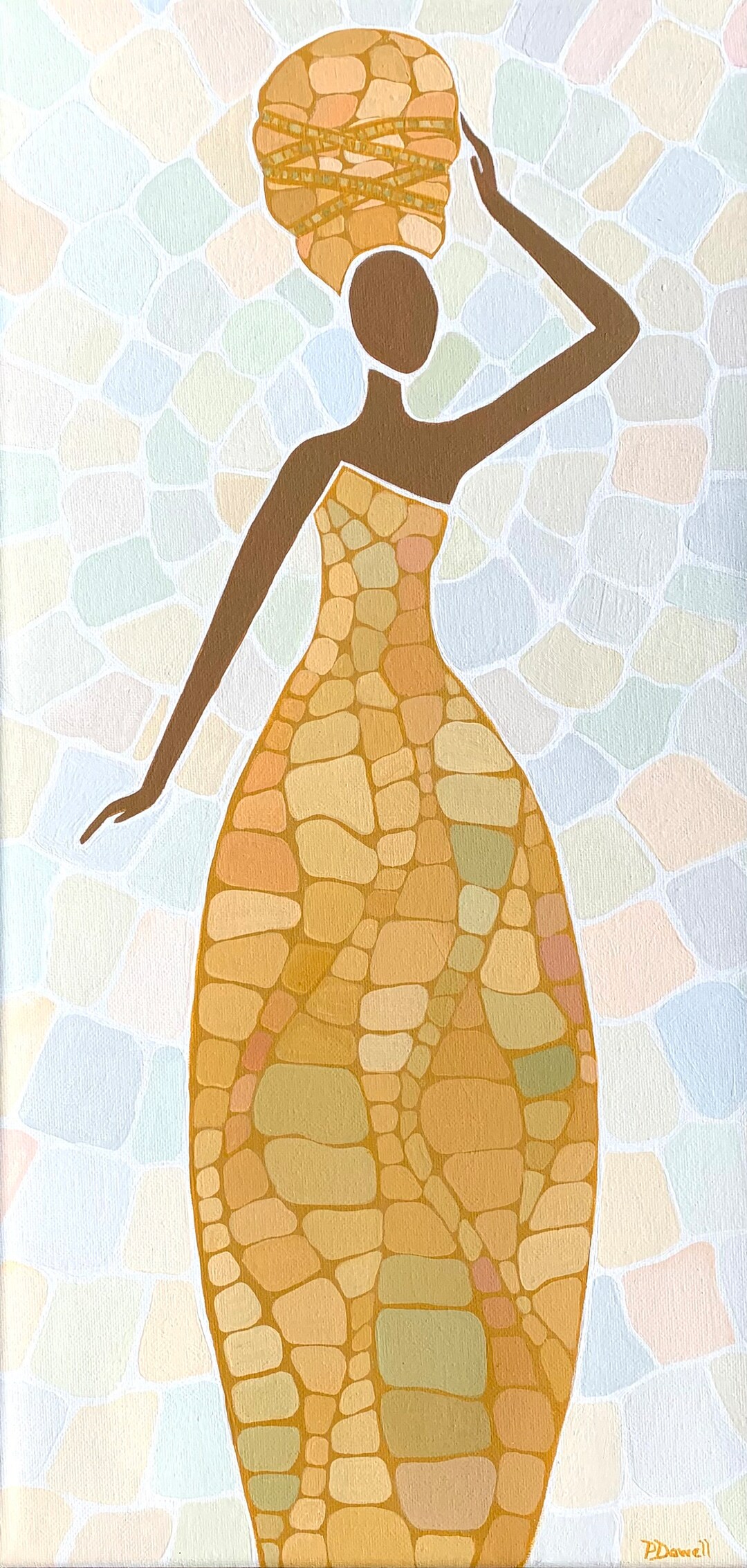 Contemporary African American Art, Black Art, Acrylic, Black Woman Art