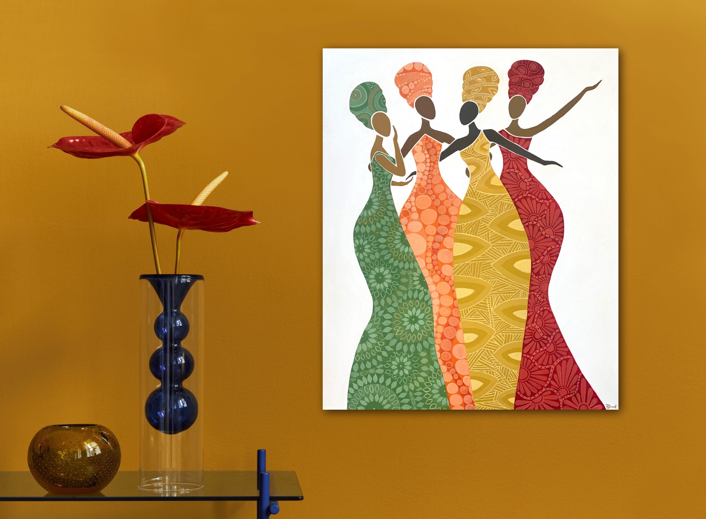 Contemporary African American Art, Black Art Acrylic, Original on