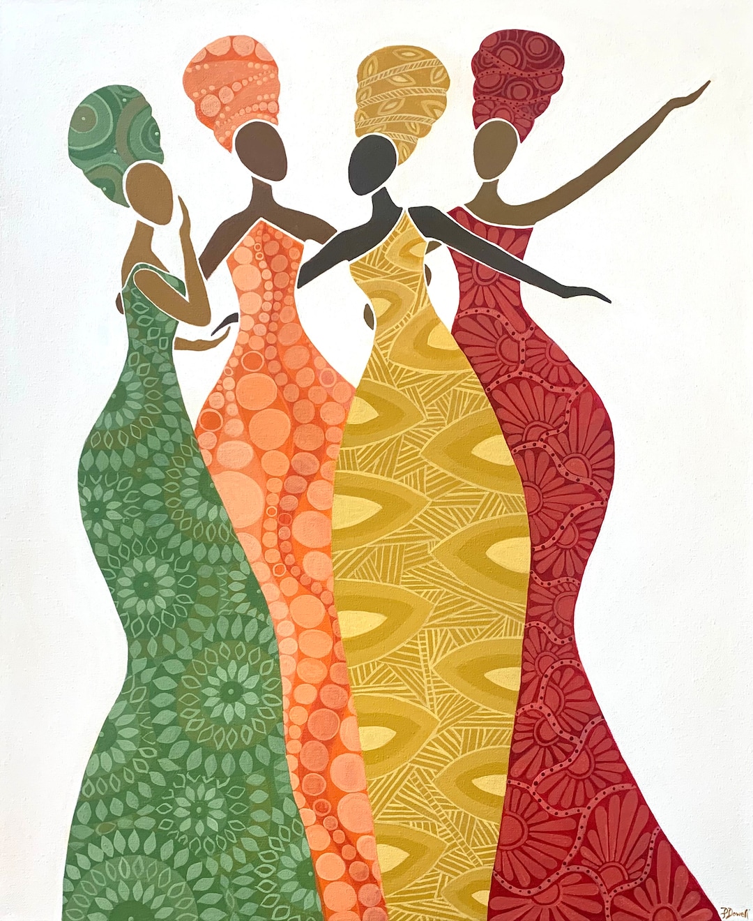 Contemporary African American Art, Black Art Acrylic, Original on