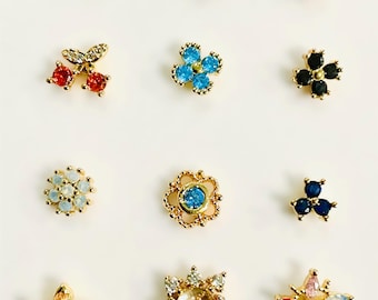 Nose Ring Studs | 20 gauge L Rod | Gold Plated Stainless Steel