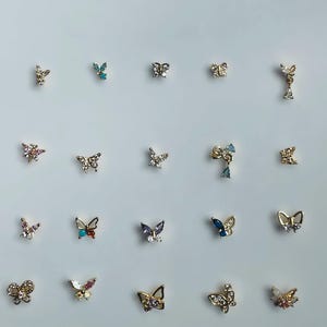 Butterfly Nose Stud Ring | 20 gauge L rod | Stainless Steel