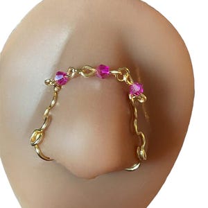 Double Nose Cuff with Chain | No Piercing Needed | Nose Bridge Jewelry