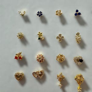 Piercing para nariz / Varilla en L calibre 20 / Acero inoxidable chapado en oro