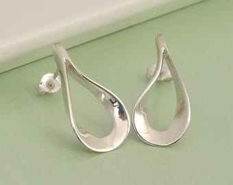 Orecchini a goccia in argento sterling - Eleganti orecchini a lobo moderni