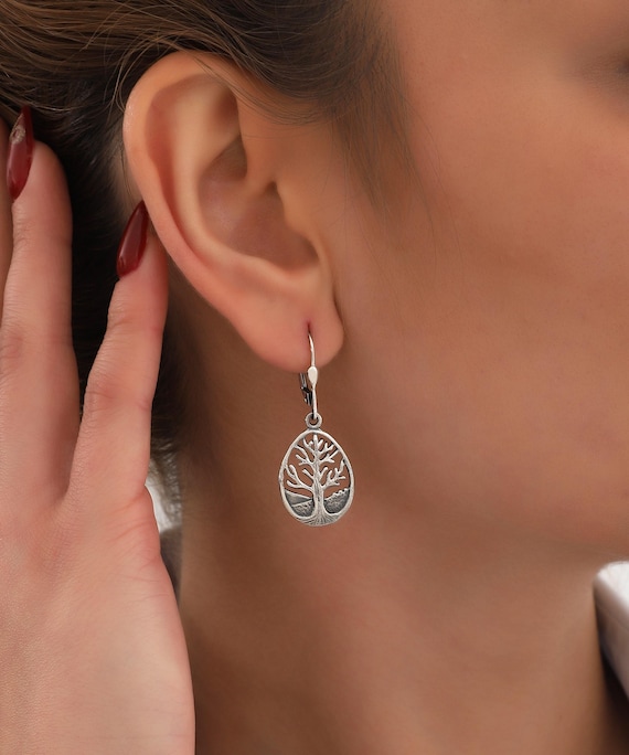 Boucles d'oreilles argent Arbre de vie - Lorenzo R Boucles d'oreilles argent Arbre de vie - Lorenzo R
