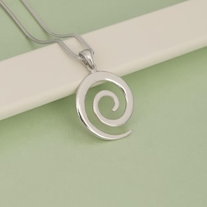 Sterling Silver Maori Koru Spiral Necklace – Minimalist Swirl Jewelry image 4