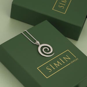 Sterling Silver Maori Koru Spiral Necklace – Minimalist Swirl Jewelry image 6
