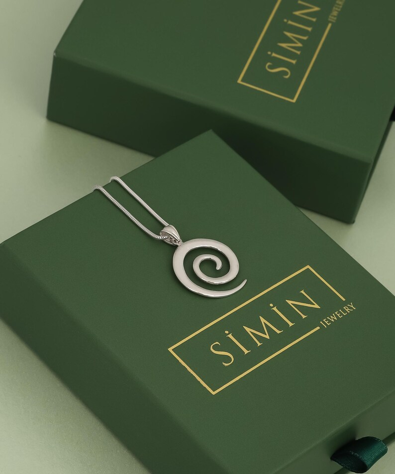 Sterling Silver Maori Koru Spiral Necklace – Minimalist Swirl Jewelry image 6