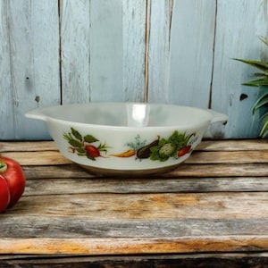 Vintage Pyrex England Tuscany Market Oval Casserole Dish - Pyrex Made in England