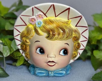 Vintage Miss Daisy Large Head Vase Planter - Lefton ESD Made in Japan