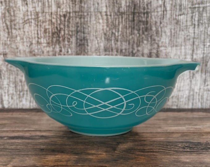Rare Pyrex Promotional Turquoise Scroll - 1959 Vintage Pyrex 443 ...