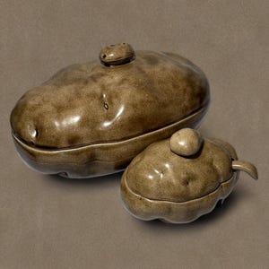 Vintage Atlantic Mold Baked Potato Holder and Condiment Dish with Spoon - 1973