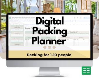 Travel Packing List Spreadsheet | Packing Planner Template for Google Sheets | Vacation Checklist
