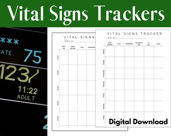 Printable Medical Log, Vital Signs Medical Tracker: Track Blood Pressure, Weight, Oxygen, Temperature and Respiratory Rate