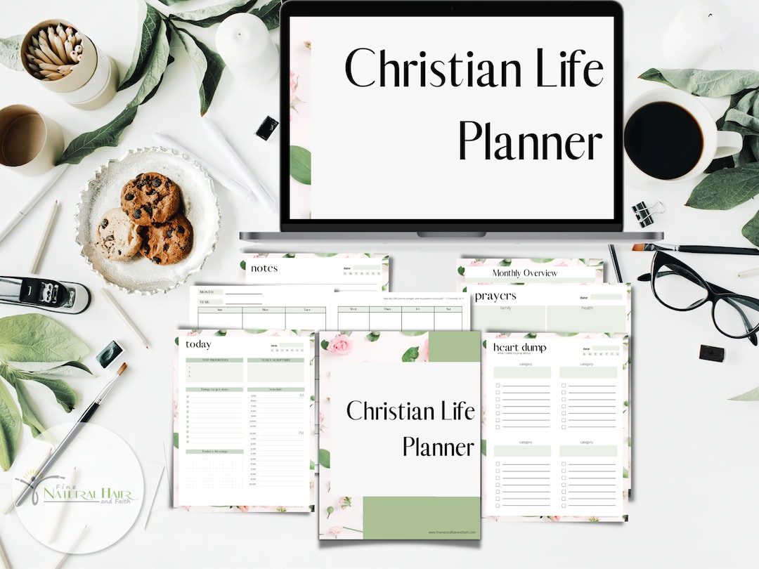 Christian Life Planner Printable, Undated Floral Faith Based Planner ...