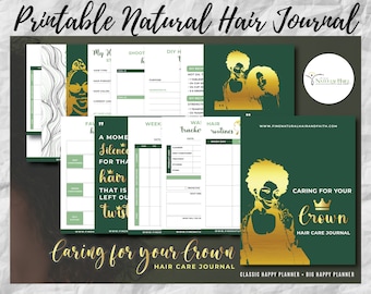 Hair Care Planner Printable, Hair Care Journal and Beauty Planner, Hair Goals, Hair Growth Journal for Your Hair Routine