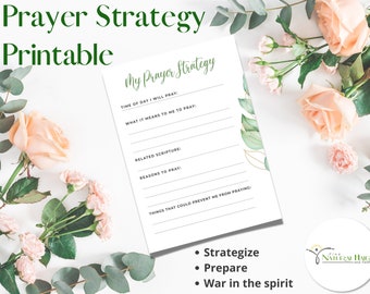 Prayer Warrior Printable for War Room Prayer, Faith Planner Insert, Prayer Worksheet, Christian Prayer Planner PDF