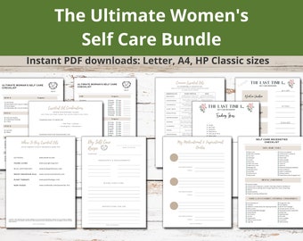 Women's Self Care Printable: Self Care Toolkit Bundle, Health & Beauty Journey to Wellness Printable