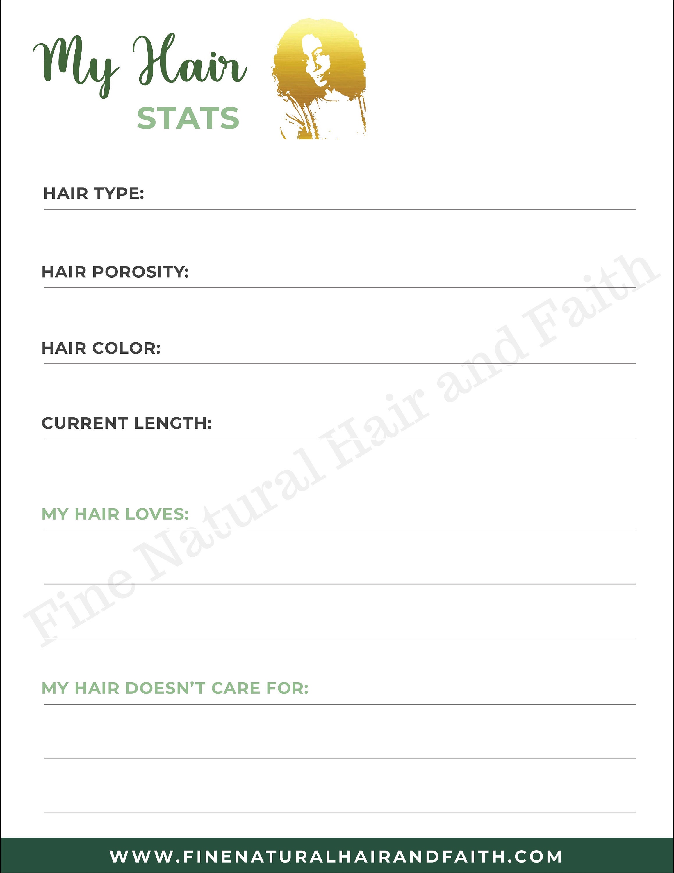 Hair Care Planner Printable Hair Care Journal and Beauty Etsy.de
