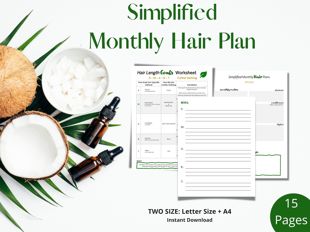 Minamalist Hair Care Beauty Planner, Hair Routine Tracker, Hair Care Planner, Hair Stylist ...
