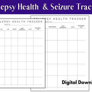 Epilepsie-tracker, gezondheidslogboek voor epilepsie, afdrukbaar aanvalslogboek, digitale download - WEKELIJKSE & MAANDELIJKSE bladen