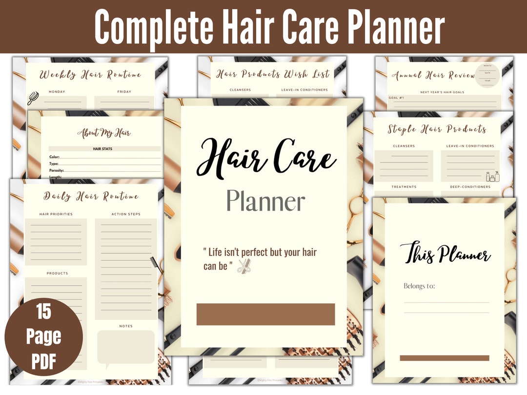 Hair Care Planner for Healthy Hair, Curly Hair Planner, Natural Hair ...