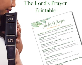 The Lord's Prayer PDF, Prayer Journal Printable for Christian Faith Journal, Christian Faith Planner Inserts, Gratitude Faith Journal