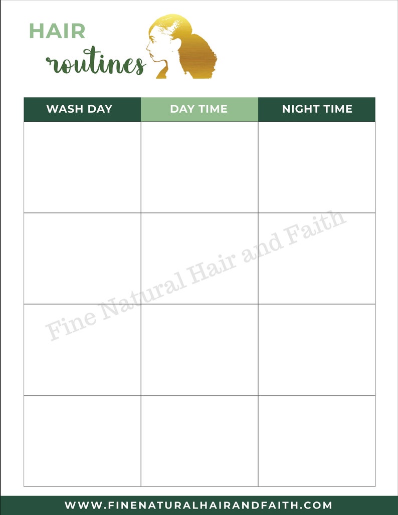 Hair Care Planner Printable, Hair Care Journal and Beauty Planner, Hair ...