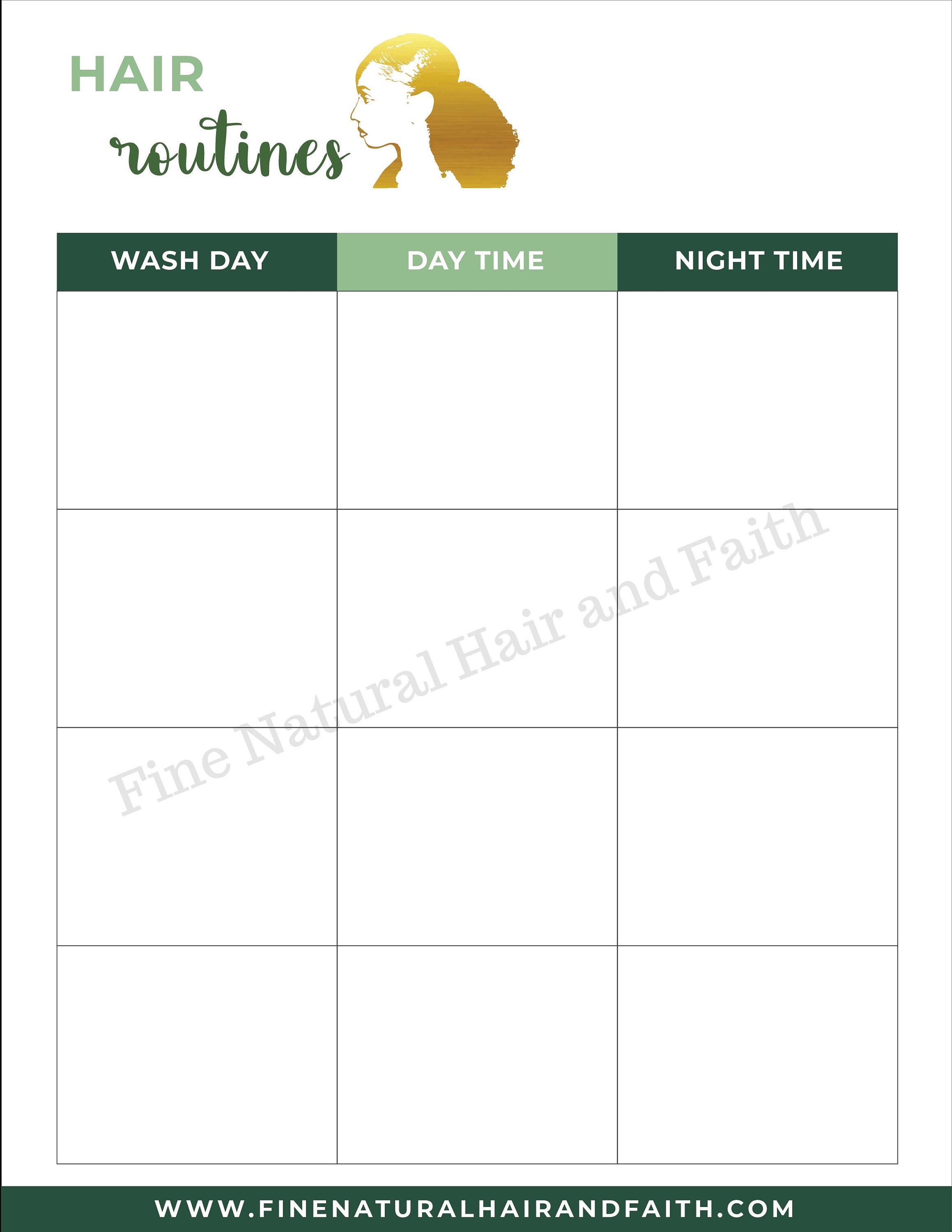 Hair Care Planner Printable Hair Care Journal and Beauty Etsy.de