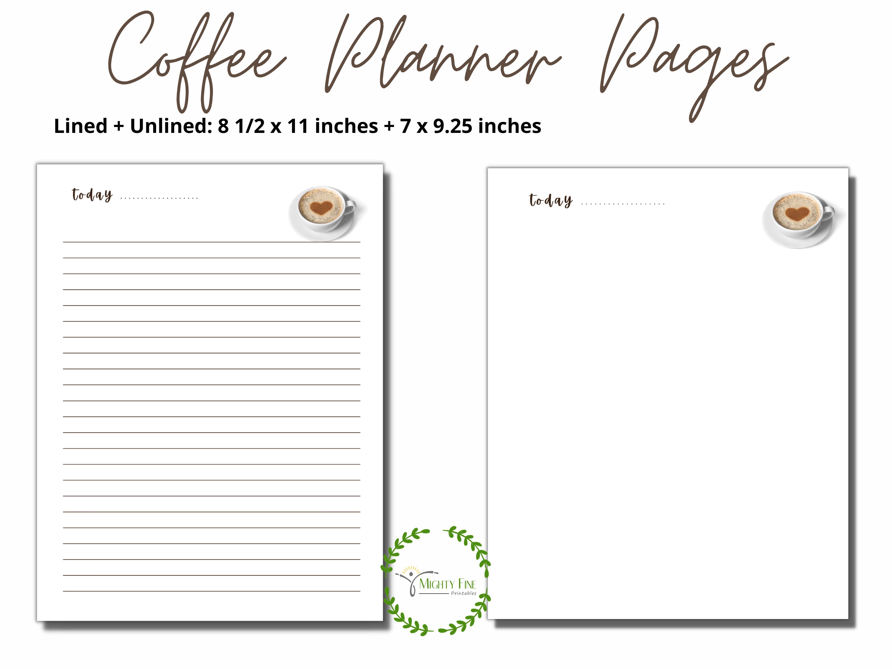 Coffee Stationery Set, Cute Aesthetic Stationery Printable for Writing