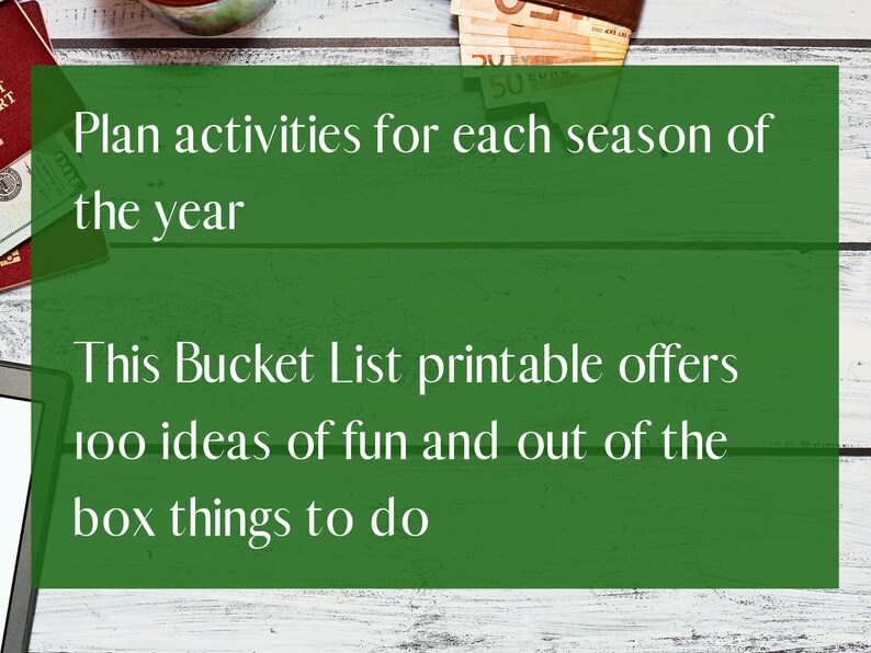 Bucket List Printable, Bucket List Ideas and Bucket List Templates for