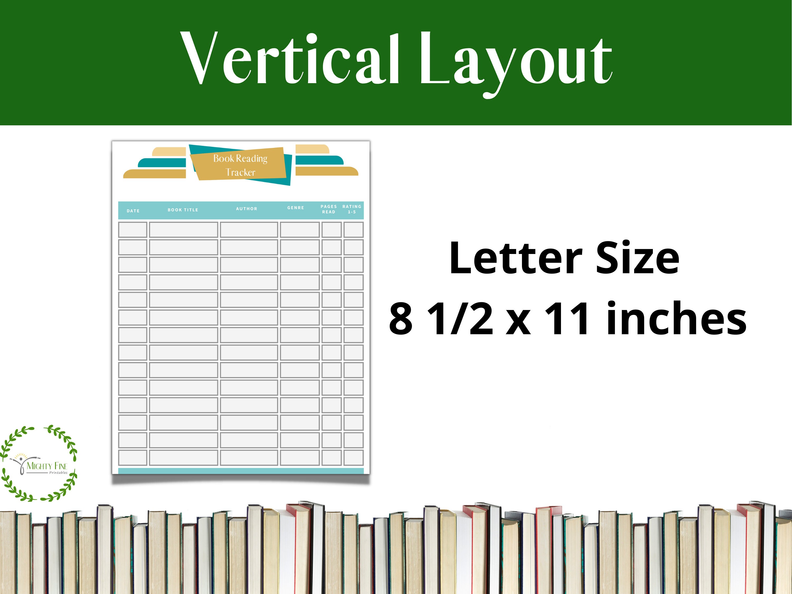Reading Log, Book Tracker, Reading Habit Tracker and Book Genres