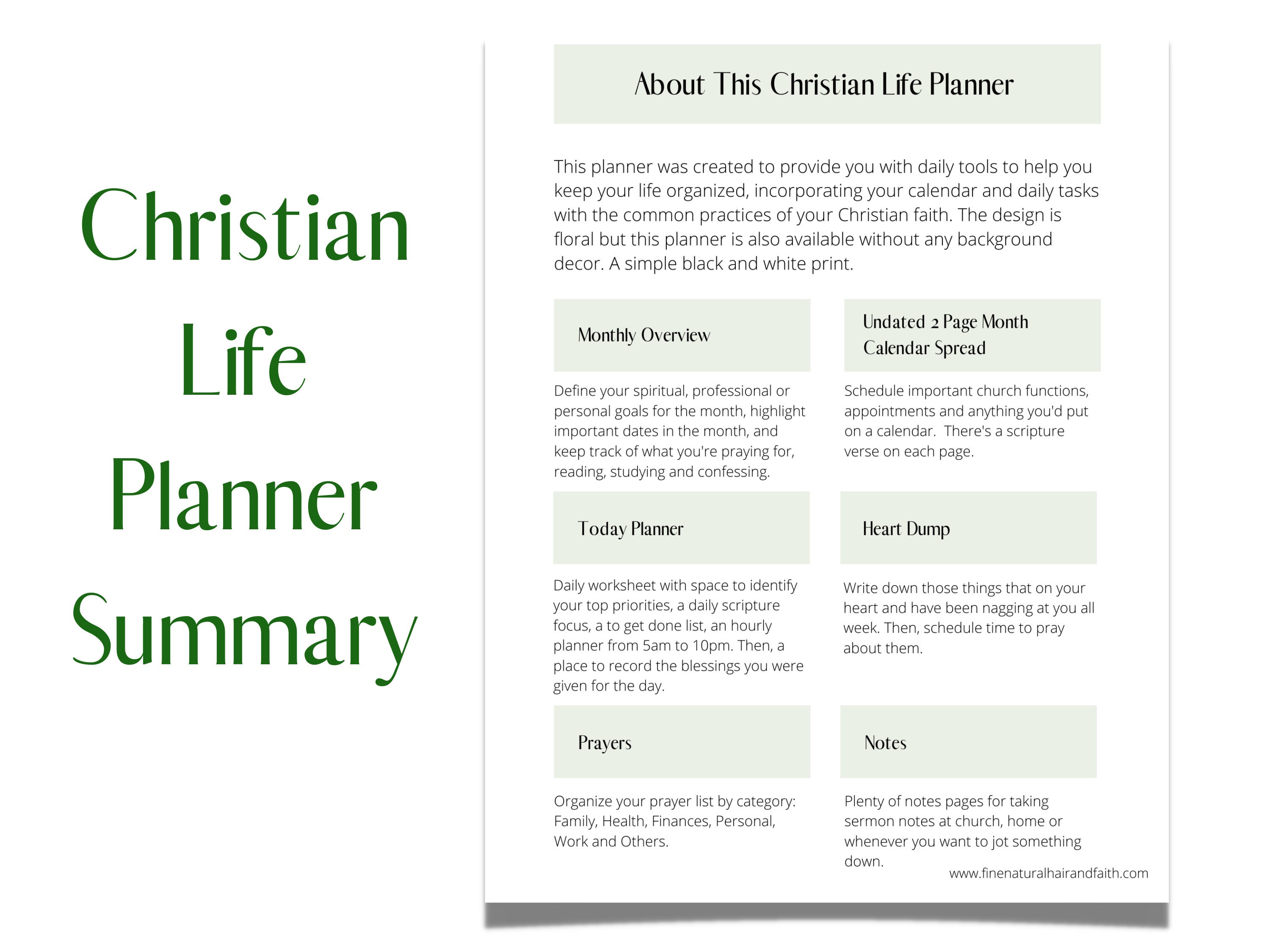 Christian Life Planner Printable, Undated Floral Faith Based Planner ...