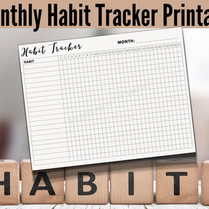30 Day Habit Tracker, Monthly Habit Tracker Printable