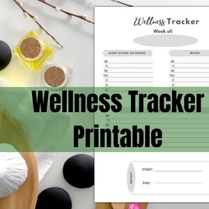 Self Care Tracker Printable, Wellness Planner Insert, Well-Being Health Log