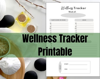 Self Care Tracker Printable, Wellness Planner Insert, Well-Being Health Log