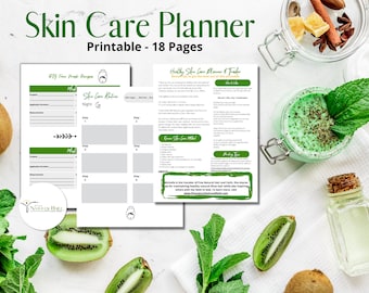 Skin Care Planner Printable & Beauty Routine Tracker, Self Care Planner, Skin Care Product Tracker, Beauty Planner, Digital Download