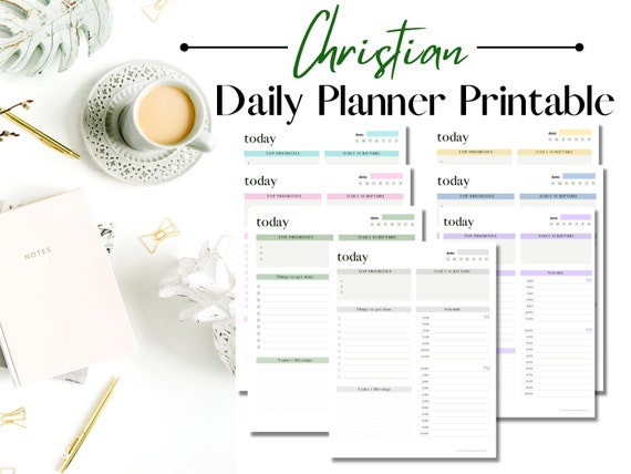 Christian Planner Daily Worksheet Faith Inspired Agenda - Etsy