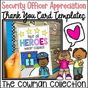 Police Officer Appreciation Day Cards - Printable - Security Officer Thank You- Community Helpers- School- Law Enforcement Appreciation Gift