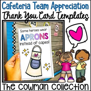 Cafetaria werknemer waardering dag kaarten-afdrukbare-school cafetaria team bedankt-community helpers-personeel waardering cadeau