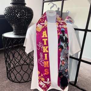Custom Memorial Stoles with 4 pictures