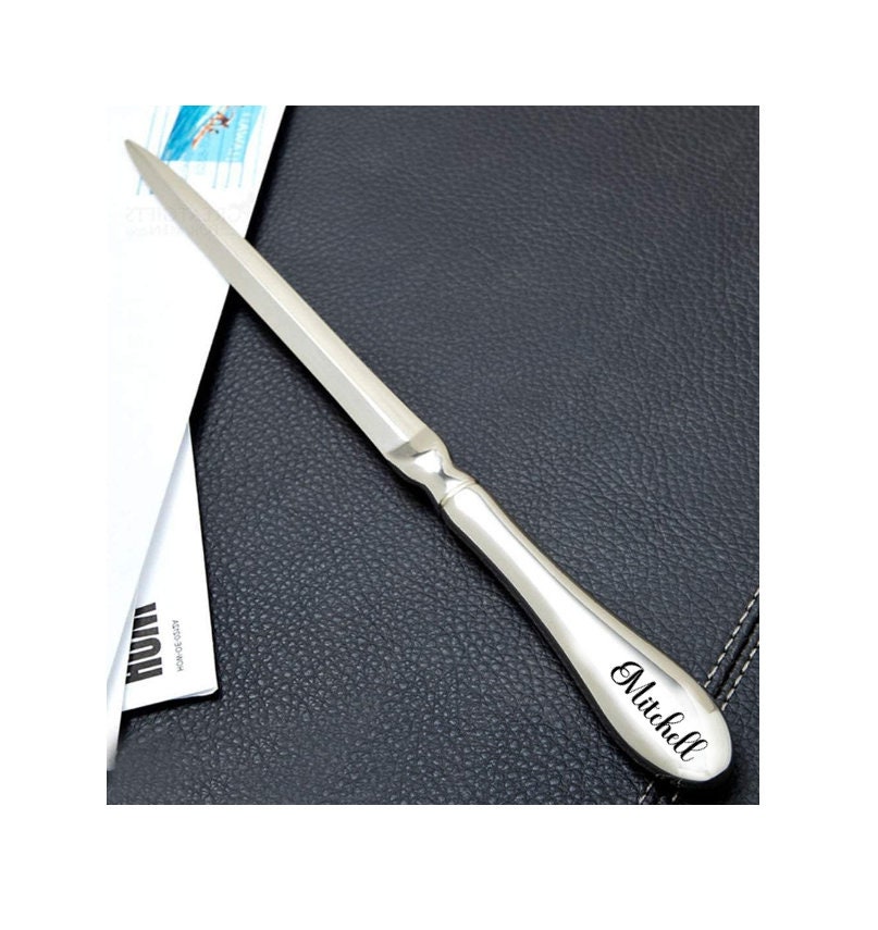 Personalized Name Mail Letter Opener Custom Engraved Father's Day Gifts for Him, Her Mom Dad Home Housewarming Birthday Retirement Christmas