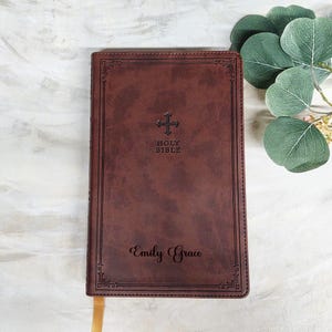 Personalized Name Date NRSV Catholic Edition HOLY BIBLE Custom Engraved First Communion Gift for Him Her From Godparents Baptism Child Adult