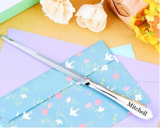 Personalized Name Mail Letter Opener Custom Engraved Father&#39;s Day Gifts for Him, Her Mom Dad Home Housewarming Birthday Retirement Christmas