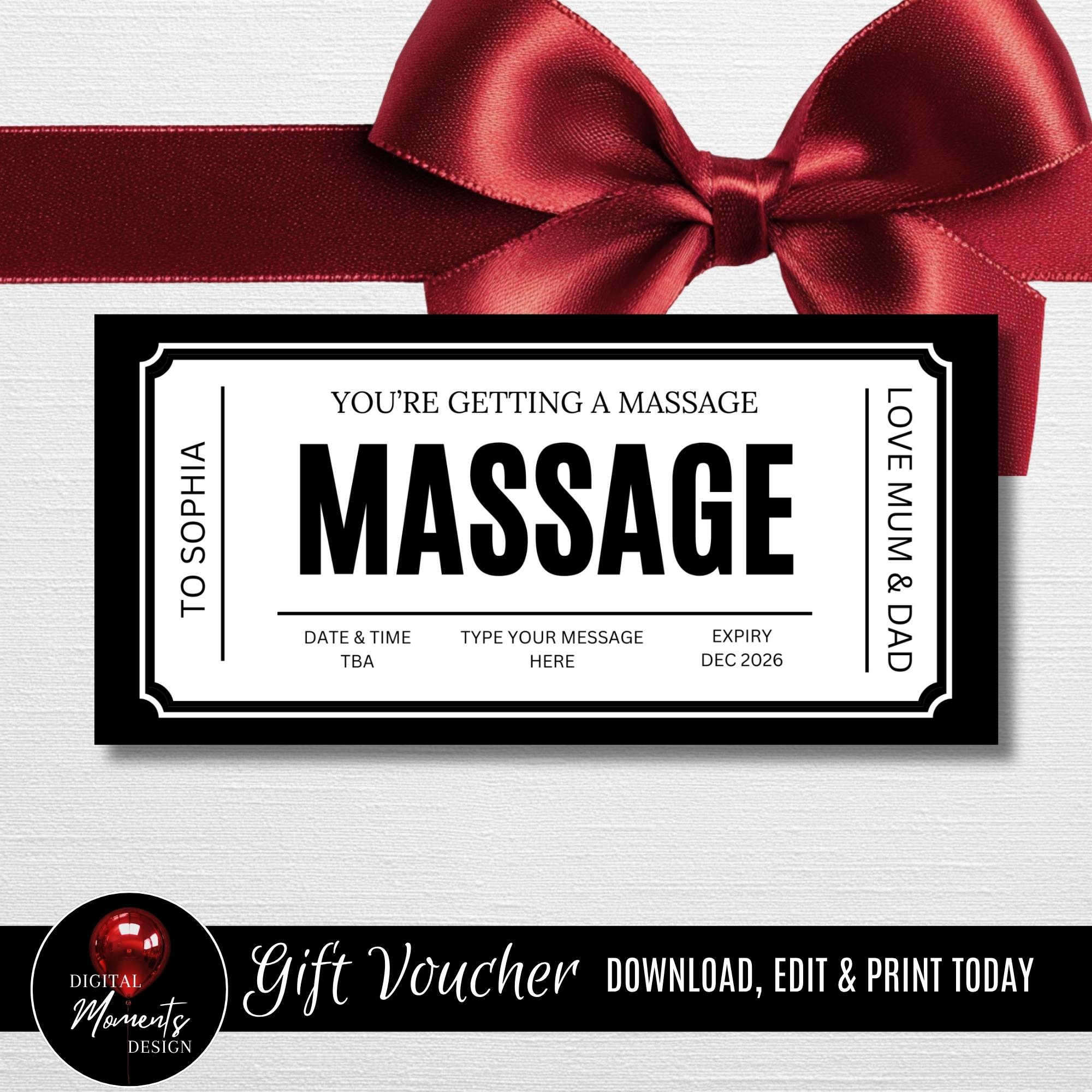 Massagecadeaubon. Massagebon. Massagevoucher. Massageticket.  Massagecadeaubon. Massagecadeaubon. Spa-ticket. Afdrukbaar - Etsy België, image size:2000x2000