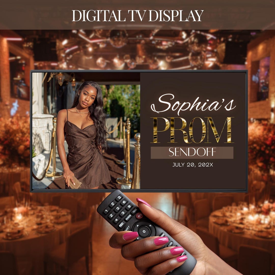 Prom Send off Screen, Frame TV Prom Screensaver, Brown Gold TV Display ...