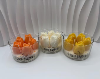 Vela de tulipán de cera de soja hecha a mano