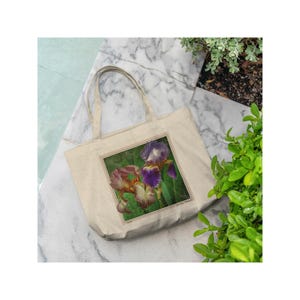 Floral Fantasy Iris Tote | Gusseted Cotton Bag |