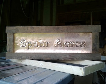 Personalized Hammered Copper Sign