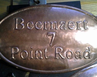 Hammered Copper Address Plaque